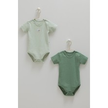 Caramell Basıc Kaşkorse Yarım Kol Ikili Çıtçıtlı Body - Yeşil - 80-86 cm Yeşil