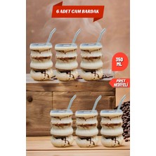 6'lı Borosilikat Cam Kokteyl ve Kahve Bardağı Seti, Pipetli 350ML