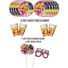 Rapunzel Prenses 8 Kişilik Tabak , Bardak & 5 Adet Konuşma Balonu & Gözlük Pasta Üstü Parti Seti