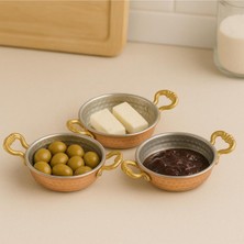 Bakır 3'lü Kahvaltılık Seti, Şık ve Dayanıklı Tasarım