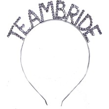Nemere Kristal Taşlı Gümüş Renk Team Bride Gelin Tacı