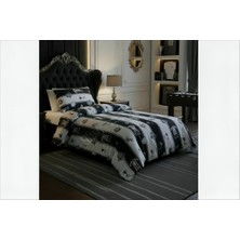 Renkli Düşler Atölyesi Siyah Beyaz Forma Desenli %100 Pamuklu Tek Kişilik Taraftar Nevresim Takımı