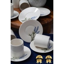 Lavanta Renkli 12 Parça Porselen Türk Kahvesi Fincanı Seti