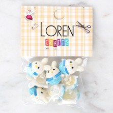 Nemere Loren Crafts Beyaz 8'li Düğme - 3032
