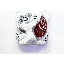 MiraLive Kırmızı Renk Işlemeli Seramik Malzemeden Imal Venedik Kedi Model Magnet