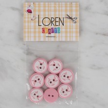 Nemere Loren Crafts Pembe 8 Li Balık Düğme - 570