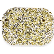 AyrStore Airpods Pro 2 (2.nesil) Luz Taşlı Kılıf - Gold