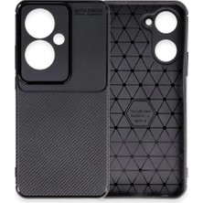 AyrStore Oppo Reno 11F Kılıf Auto Focus Karbon Kapak - Siyah