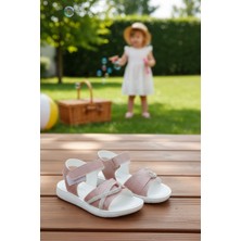 Enoch Simli Dokulu Çapraz Taşlı Şeritli Şık Kız Çocuk Sandalet