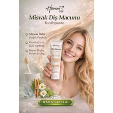Homm Life Misvak Diş Macunu 75 ml Doğal Ferahlık Sağlayan SLS İçermeyen Tam Koruma