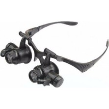 Nemere Gözlük Modeli 10X 15X 20X 25X Lens 2 LED Işıklı Büyüteç 9892G