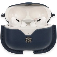 AyrStore Airpods Pro 2 (2.nesil) Çanta Deri Kılıf - Lacivert
