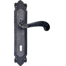 Nemere Antika Tarz Dekoratif Pirinç Sultan Banyo Kapı Kolu - 270X54MM, Oksit