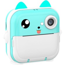 AyrStore Anlık Termal Yazıcılı Dijital Çocuk Kamerası 2.0 Inc Hd Şipşak Fotoğraf Makinesi AE110 Mavi