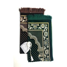 Kardelen Düğün,nişan Bohçaları Için Lüks Dodya Kadife Seccade(Kahverengi,yeşil),tesbih,takke