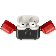 AyrStore Airpods 3 (3.nesil) Basmalı Kılıf - Siyah-Kırmızı