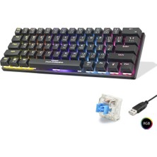 AyrStore Mekanik Gaming Mini Klavye Blue Switch Rgb - Siyah G509B