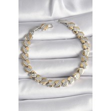AyrStore Pirinç Mix Renk Kalp Model Zirkon Taşlı Vıp Seri Kadın Bileklik - TJ-BB6494