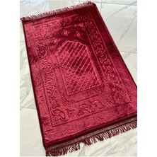 Tusebu "lüks Kadife Dokulu Mihrap Desenli Çeyizlik Seccade - Yumuşak Namaz Seccade