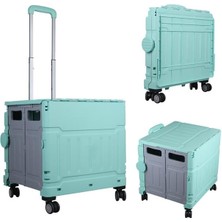 Derin Stok SN-26968 Katlanabilir Market Pazar Kamp Tekerlekli Alışveriş Arabası 60KG Kapasiteli