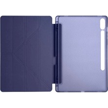 AyrStore Samsung Galaxy X610 Tab S9 Fe Plus 12.4 Kılıf Kalemlikli Mars Tablet Kılıfı - Lacivert