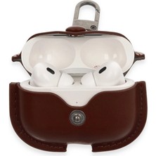 AyrStore Airpods Pro 2 (2.nesil) Çanta Deri Kılıf - Kahverengi