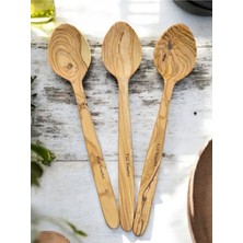 El Yapımı Ahşap Kaşık Seti, 29 Cm, Doğal ve Şık Tasarım