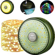 MiraLive Şarjlı 10 Metre Ledli Şarj Göstergeli 8 Işık Modlu Hareketli ve Flaşör Modlu Kamp Lambası LED Işık
