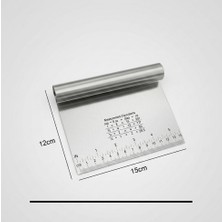 Bienca Paslanmaz Çelik Hamur Kesici Spatula 15 cm Ölçülü Hamur Bölücü Pizza Pasta Spatulası Mutfak Kazıyıcı