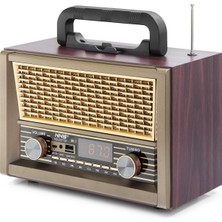 Nemere Bluetooth Nostaljik Hoparlör Fm Kumandalı 28 x 14.1 x 21 cm NS2077BT