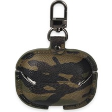 AyrStore Airpods 3 (3.nesil) Çanta Kamuflaj Deri Kılıf - Haki Yeşil