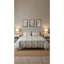 Tekstil Vagonu Çift Kişilik Lastikli Nevresim Takımı 4 Yastık Kılıflı Yumuşak Dokulu