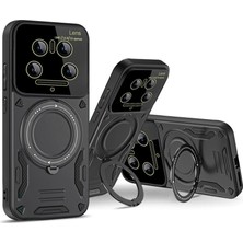 AyrStore Xiaomi Mi 14 Ultra Kılıf Joy Lens Standlı Kapak - Mor