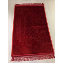 Kırmızı Lüks Kadife Peluş Seccade