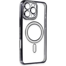 AyrStore Iphone 16 Pro Max Kılıf Joke Simli Magneticsafe Kılıf - Gri