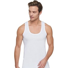 Tutku 1 Adet Erkek Beyaz Pamuklu Penye Atlet