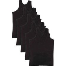 Tusebu 6'lı Erkek Siyah Atlet Klasik Askılı Iç Giyim Seti