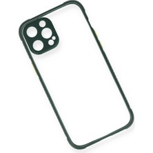 Derin Stok Iphone 12 Kılıf Miami Şeffaf Silikon - Koyu Yeşil