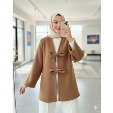 Modamorfo Önü Bağlamalı Sakallı Kimono -Vizon