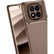Derin Stok Redmi Note 14 5g Kılıf Auto Focus Karbon Kapak - Kahverengi