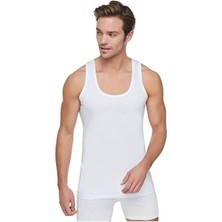 Tusebu Erkek Pamuklu Askılı Ribana Atlet 6’lı Paket Beyaz Günlük Iç Giyim