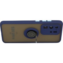 Derin Stok Galaxy S20 Kılıf Montreal Yüzüklü Silikon Kapak - Lacivert