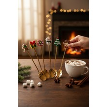 Yılbaşı Temalı 6'lı Mini Çay Kaşığı Seti, Şık ve Zarif Tasarım