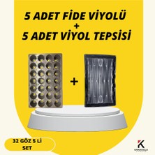 Karaoğlu Vakum Ambalaj 5 Adet Fide Viyolü + 5 Adet Viyol Tepsisi Set Fidelik Fide Yetiştirme Seti Seçimli