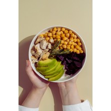 20 cm Porselen Çukur Salata Tabağı Çiftli Mikrodalga Uyumlu Bej