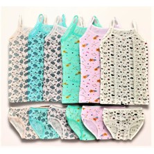 Adn Underwear 6 Adet Kız Çocuk Desenli Atlet Slip Külot Takım Pamuklu Karışık Mix Color