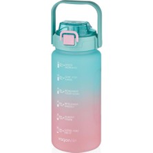 1500ML Pembe Pipetli Matara, Şık ve Pratik Su Şişesi