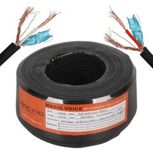 Derin Stok Magicvoice AV808 0.20MM Kesit Bitişik ve Blendajlı Ikili 100 Metre Kalın Walkman Mikrofon Ses Kablo
