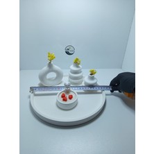 Deniz Kuzey Design Özel Tasarım 5'li Ev Dekorasyon Seti - Üşümüş Kedi Mum & Minimalist Taş Tozu Objeler