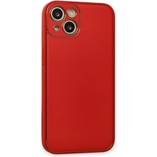 Derin Stok Iphone 14 Kılıf Coco Deri Silikon Kapak - Kırmızı